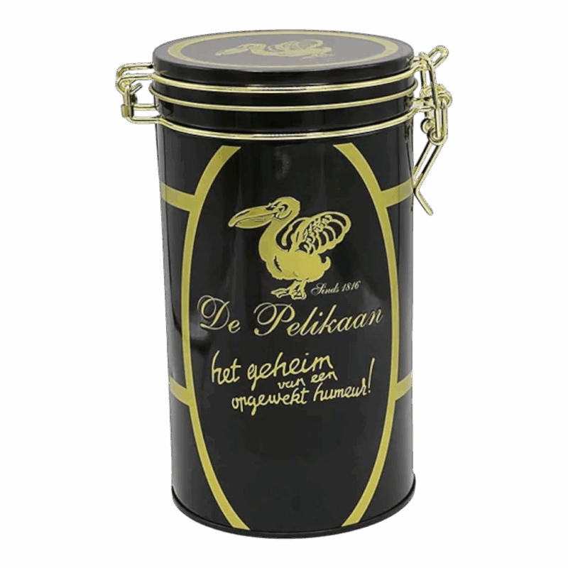 Bewaarblik250-zwart_DePelikaan Pelikaan Bewaarblik 250 gram (zwart)