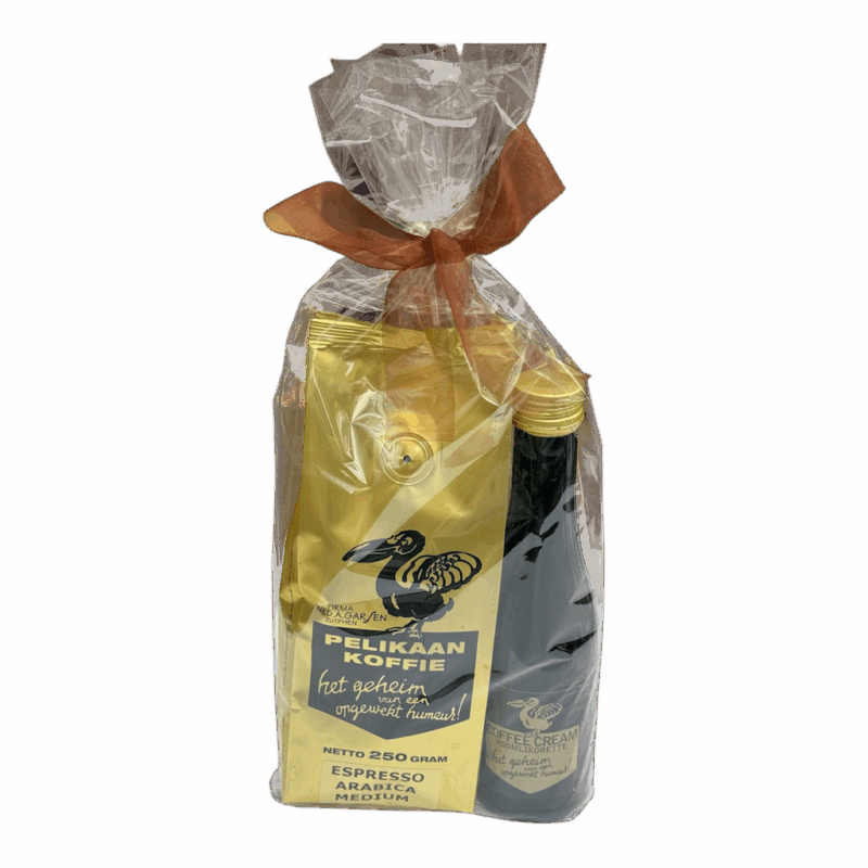 Koffiepakket1-verpakt_DePelikaan Cadeaupakket Koffie 1